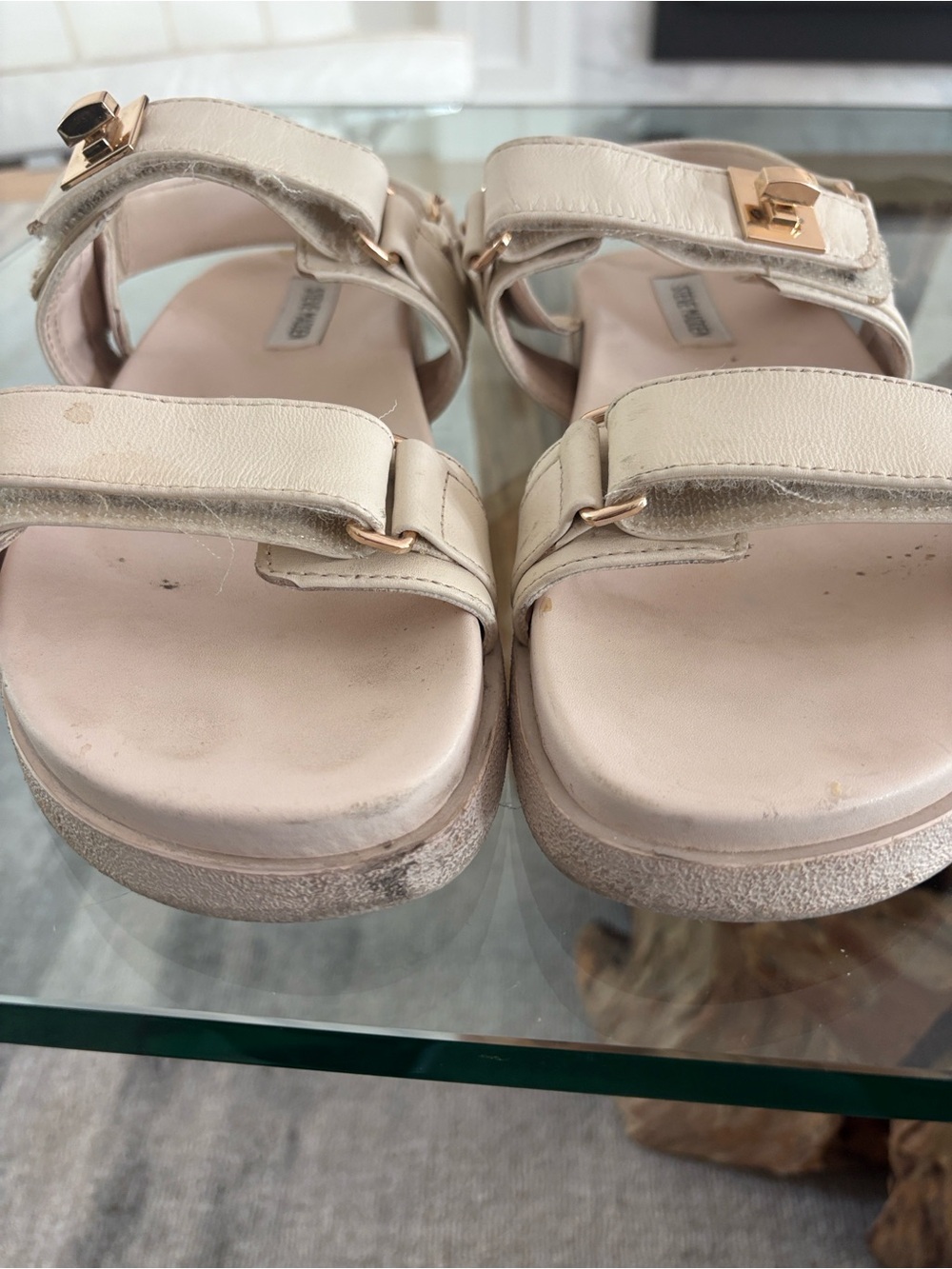Steve Madden MONA BONE
LEATHER sandals Size 9